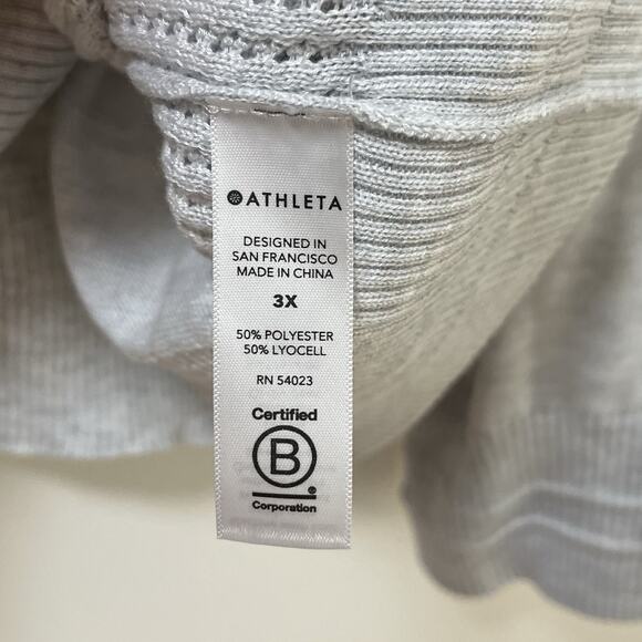 Athleta Womens Evergreen Hoodie Sweater Size 3X Gray Athleisure Minimalist NWT - Picture 6 of 8
